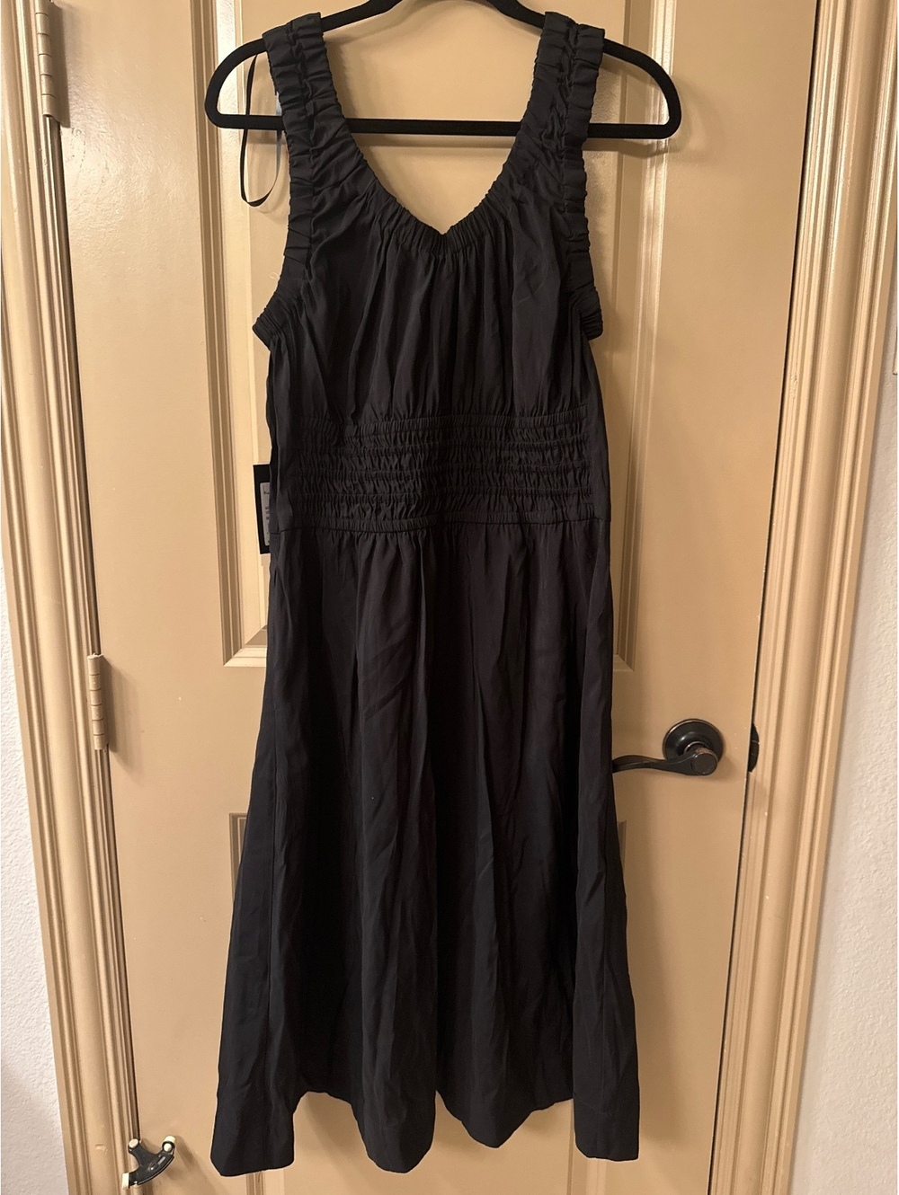 NWT Nicole Miller Very Black Sleeveless Midi Dress, Size M